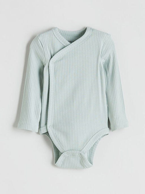 V Yaka Erkek Bebek ??t??tl? Bodysuit