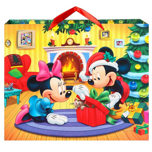 Пакет подарочный новогодний «С Новым годом!» 49×40×11 см, Микки Маус