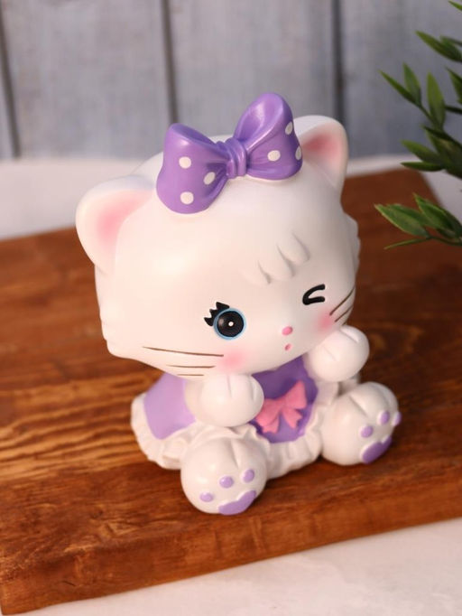 Копилка Milly Cat, purple (18 см), пластик