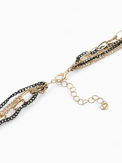 Набор 2 предмета: серьги, бусы Унисон прямоугольники, чёрный в золоте, 80 см