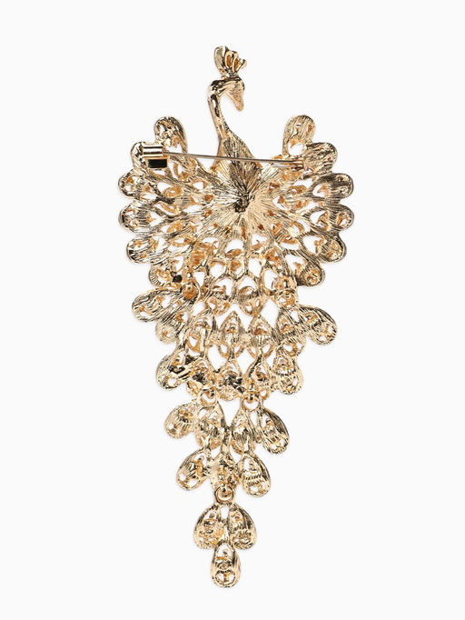 Брошь «Жар-птица» волшебная, стразы, цетная в золоте