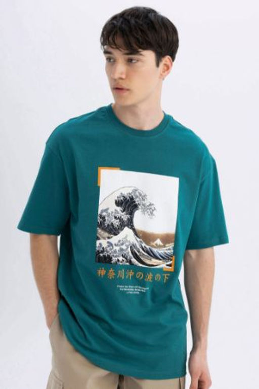 Art Hokusai Comfort Regular Fit Rahat Kal?p Bisiklet Yaka K?sa Kollu Tisort