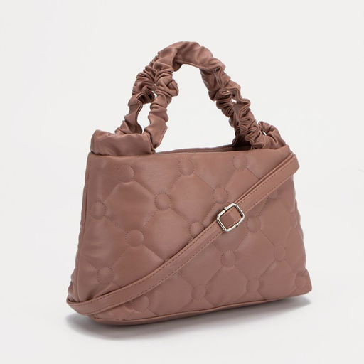 Сумка-тоут на молнии, длинный ремень, цвет пудра - Simaland фото 2