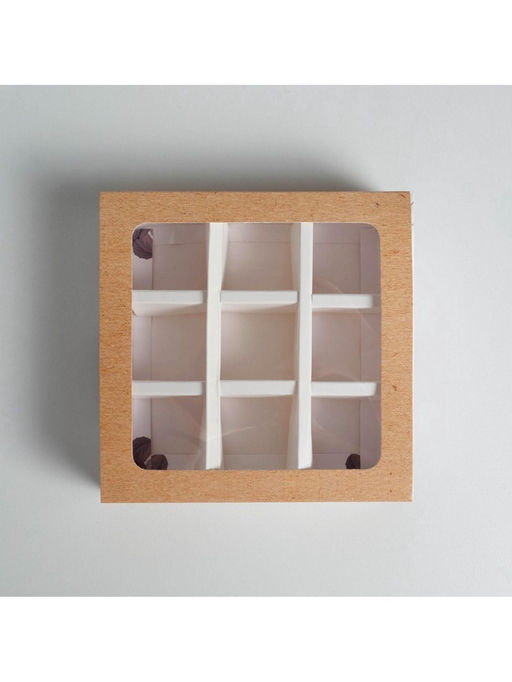 Цена за 5 шт. Коробка для конфет, кондитерская упаковка, 9 ячеек, Special for you, 14.5×14.5×3.5 см