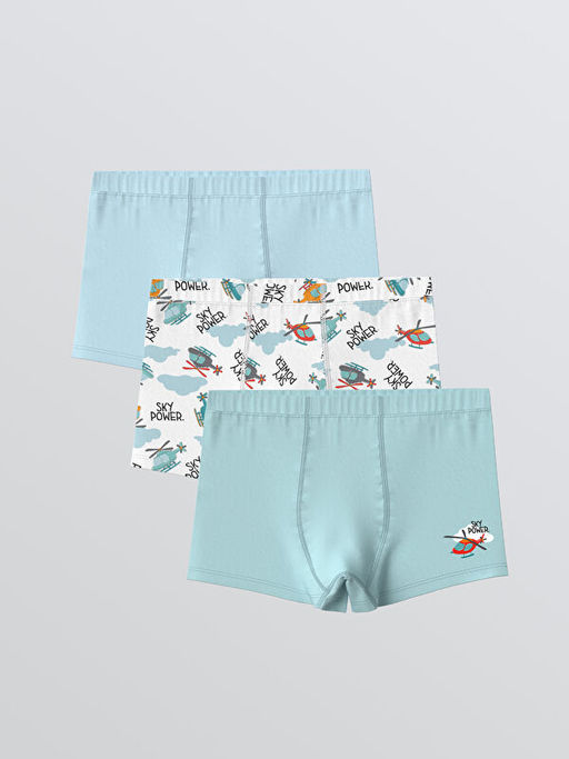 Bask?l? Erkek Bebek 3l? Boxer
