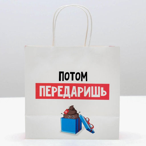 Пакет подарочный новогодний «Потом передаришь», 22×22×11 см