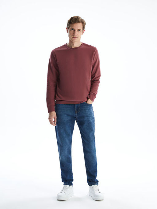 Bisiklet Yaka Uzun Kollu Erkek Sweatshirt
