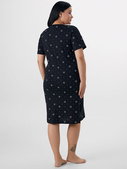 Сорочка ночная женская черная с узором - Mark formelle фото 2