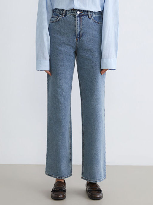 Wideleg Kad?n Jean Pantolon