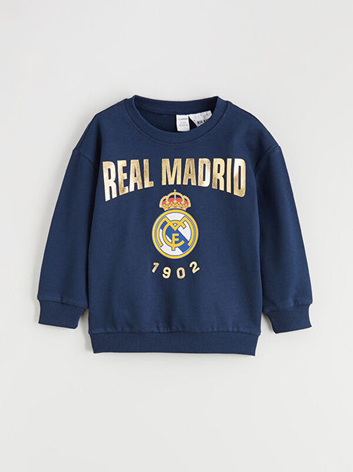 Bisiklet Yaka Real Madrid Bask?l? Erkek ?ocuk Sweatshirt