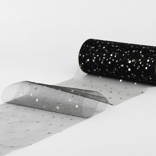 Фатин с блёстками, 15 см, 23±1 м, чёрный №21