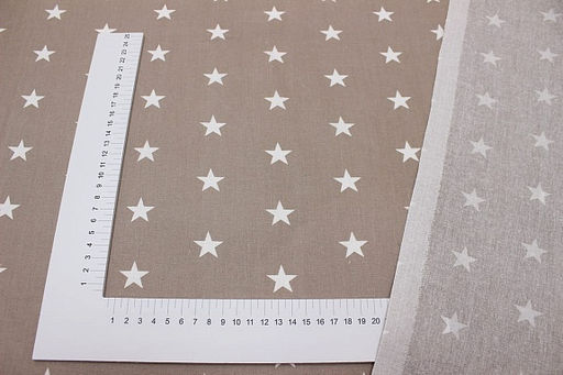 Бязь Звездочки на бежево-кофейном, СОРТ2, ш.1.5м, хлопок-100%, 110гр/м.кв - Купава фото 3