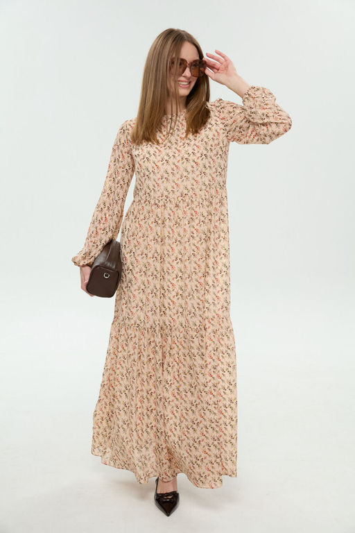 Платье NIKVA н1044-1 бежевый мультиколор  фото 8