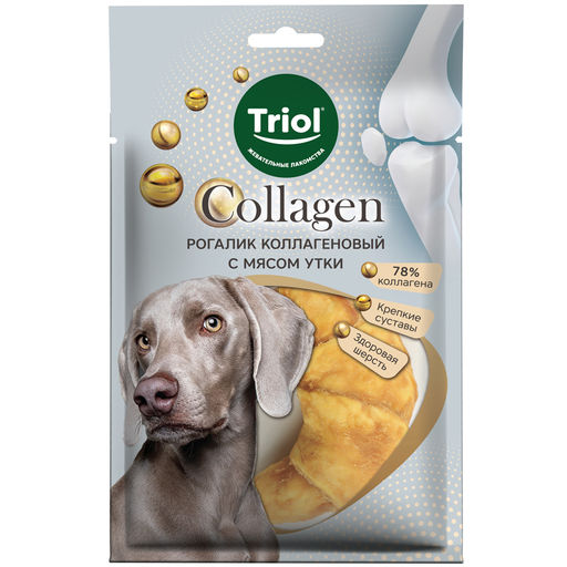 Лакомство для собак Рогалик коллагеновый с мясом утки, 80г (уп. 1шт.), серия COLLAGEN, Triol 10181018