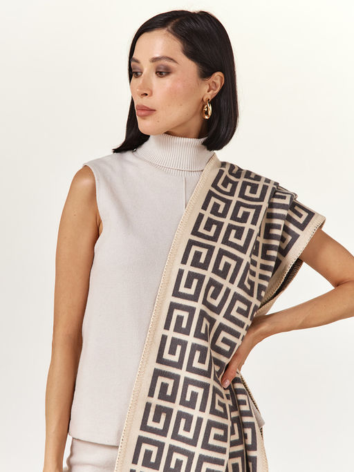 в составе ШЕРСТЬ  и КАШЕМИР Большой, мягкий, теплый  двусторонний палантин - Tantino фото 10