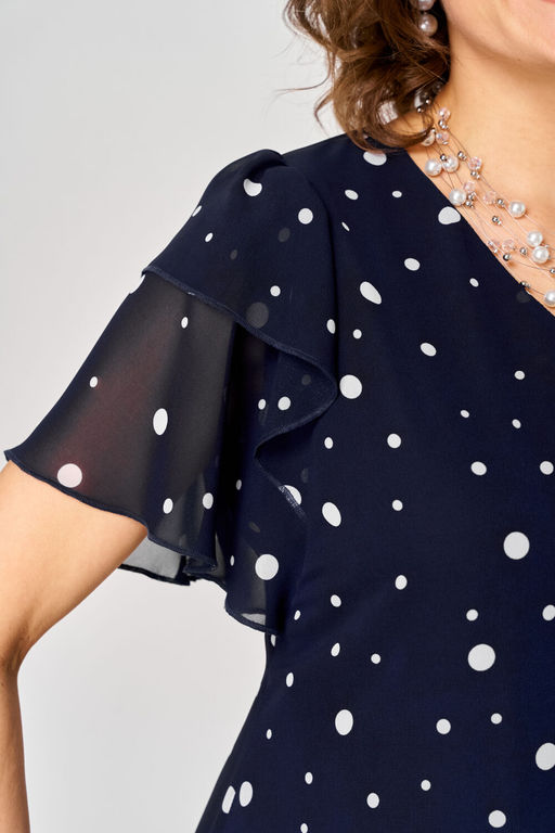 Платье EVA GRANT 7116 синий горох