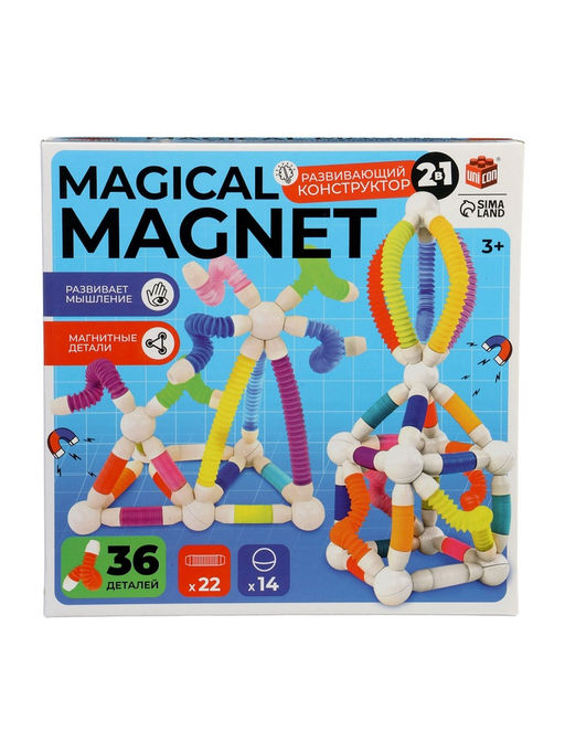 Конструктор магнитный «Развивающие трубы», 36 деталей