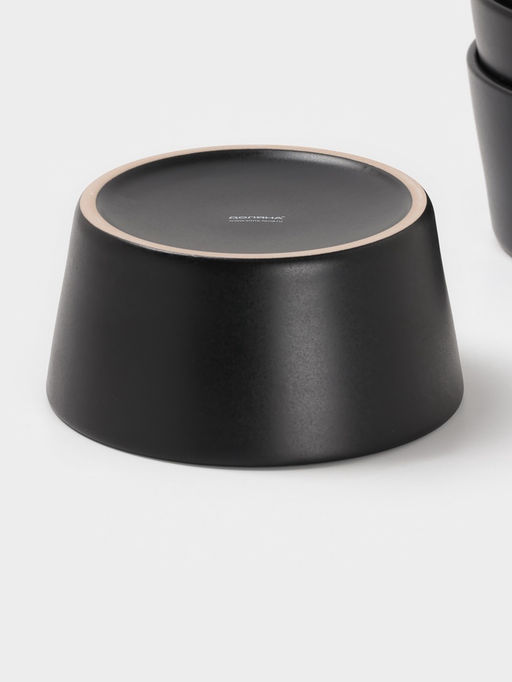 Набор салатников Доляна «Гранит», 4 шт., 800 мл, 14.5×7 см, керамика, чёрный