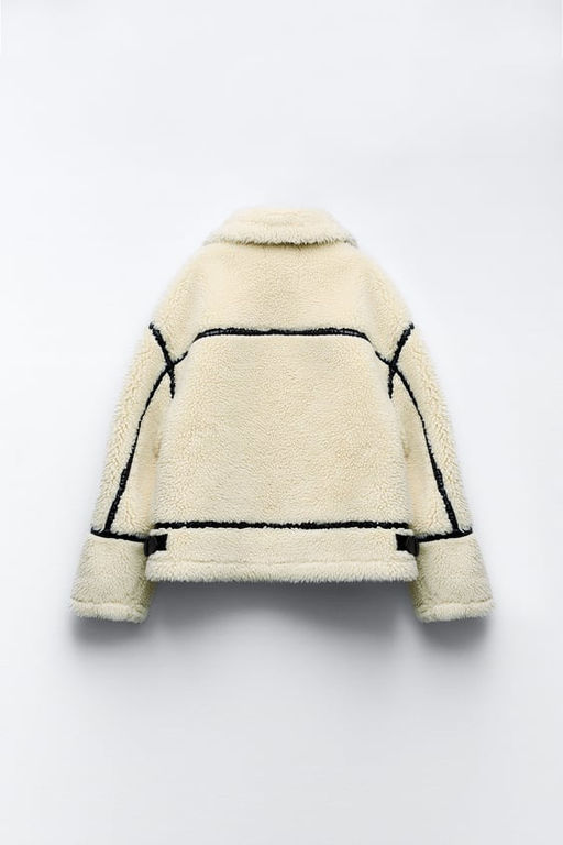 FAUX SHEARLING BIKER JACKET ZW COLLECTION - Zara фото 5