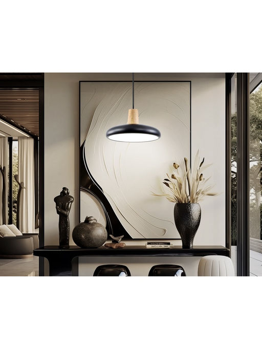 Светильник подвесной FL4839, LED, 3000-6000К, 24 Вт, 80×20 см, чёрный