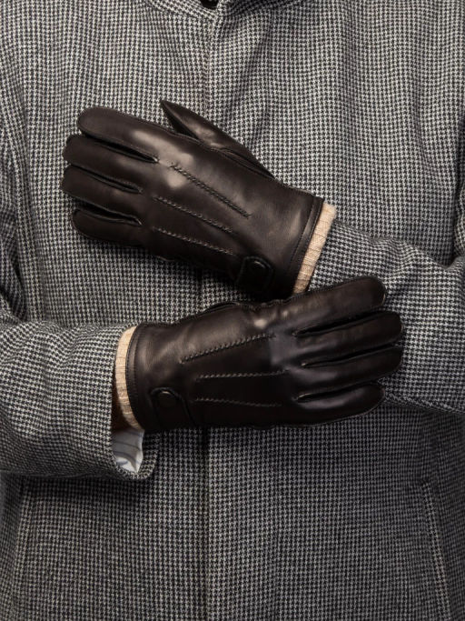 Перчатки мужские ш+каш. OS01755 black - Eleganzza фото 4