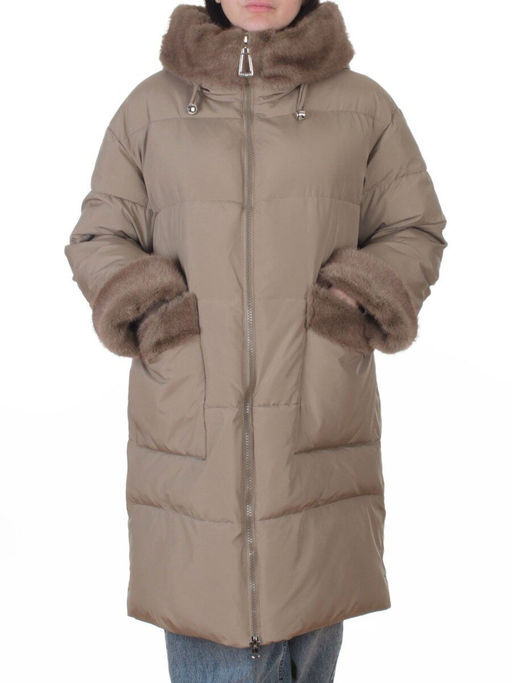 6093 OLIVE Куртка зимняя женская оверсайз (200 гр. холлофайбер)