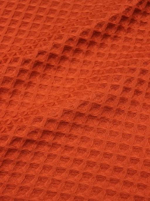 Вафельное премиум-полотно Бохо цв.оранжевый терракот, ш.1.72м, хлопок-100%, 240гр/м.кв