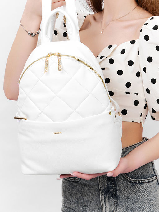 LACCOMA рюкзак Виолла-Л815-белый эко кожа хлопок