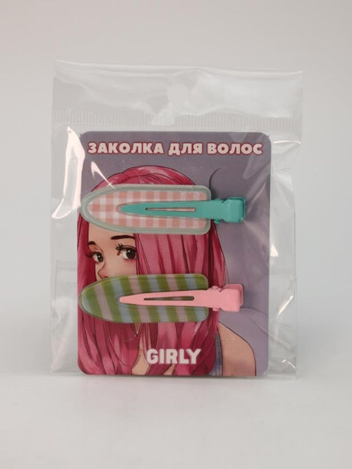 Набор заколок для волос GIRLY 2 шт. "Summer pattern", pink