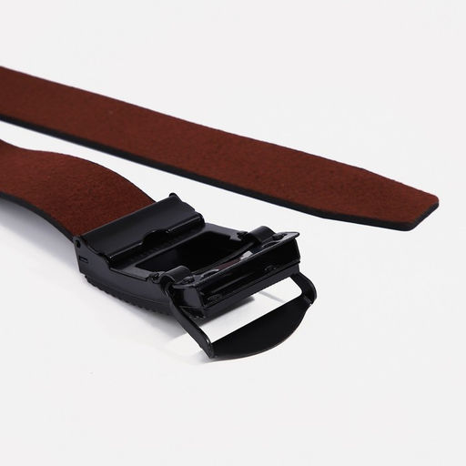 Ремень мужской, ширина 3,5 см, затяжка, пряжка тёмный металл, цвет чёрный - Simaland фото 3