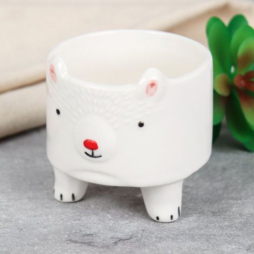 Кашпо 7х7х7,5 см Животные / WN30 /уп 120/ белое - Галеонтрейд фото 2