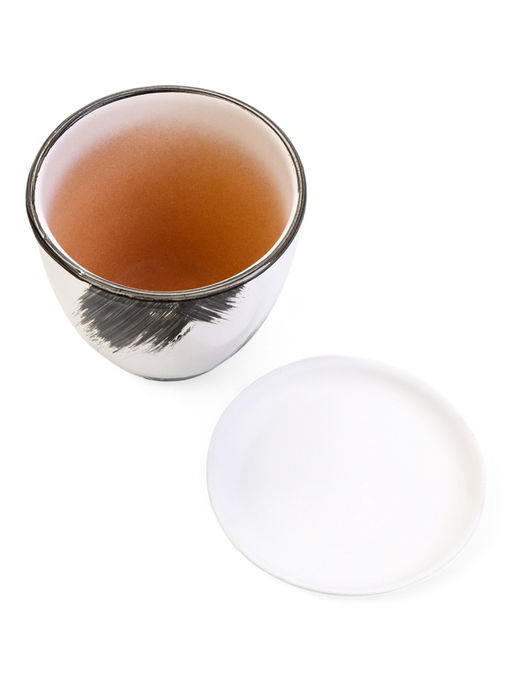 Горшок для цветов Штрих, 1 л, d=15 см, h=13 см, с поддоном, керамика, белый - Simaland фото 4