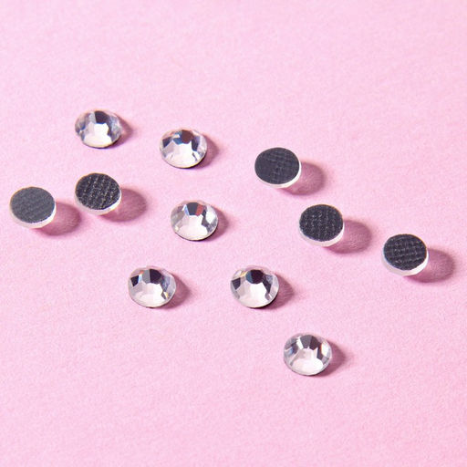 Цена за 6 шт. Стразы термоклеевые «Круг», стеклянные, d=4 мм, 100 шт., цвет серебряный