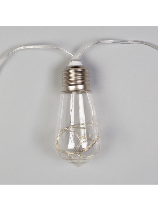 Гирлянда Нить 3 м с насадками Лампа, IP20, прозрачная нить, 80 LED, свечение тёплое белое, 8 режимов, 220 В - Luazon lighting фото 9