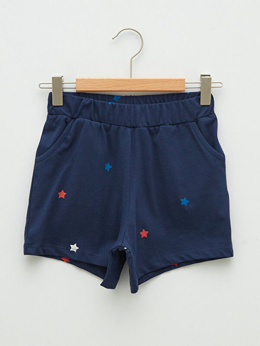 Beli Lastikli Bask?l? K?z ?ocuk ?ort