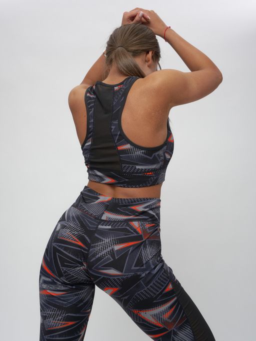 Костюм для фитнеса женский темно-серого цвета 2922TC - FUYOUKAI фото 12