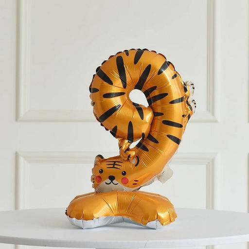 Цена за 2 шт. Воздушный шар фольгированный 24" «Цифра 9. Тигр», под воздух