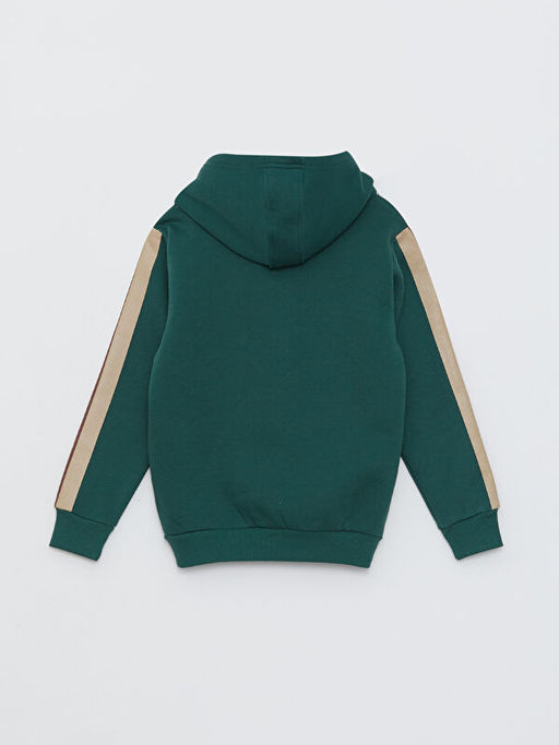 Kap??onlu Bask?l? Uzun Kollu Erkek ?ocuk Sweatshirt - Waikiki фото 2