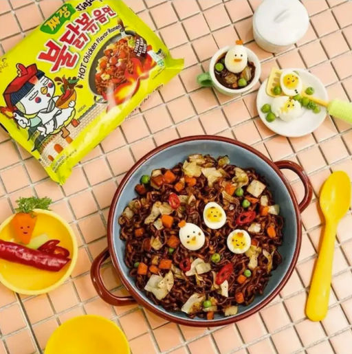 Лапша быстрого приготовления острая со вкусом курицы и соуса чачжанмен, 140г/5шт/700гр - Sweet Joys фото 3