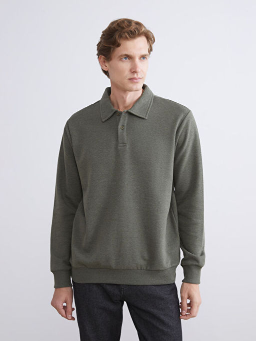 Polo Yaka Erkek Sweatshirt