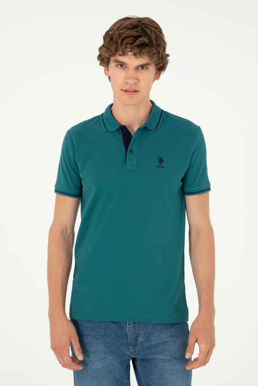 Футболка U.S. Polo Assn мужская темно-зеленая хлопок  фото 3