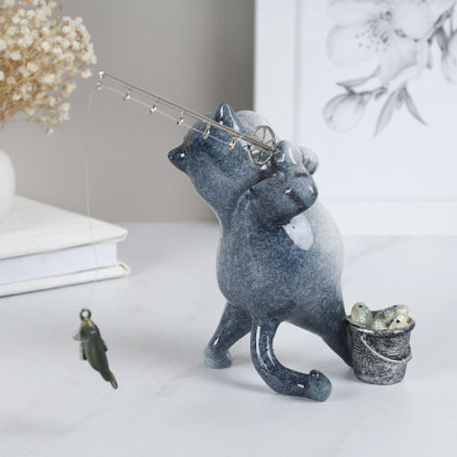 Фигурка Кот рыбак 13,5 см / YX71093 /уп 24/ - Галеонтрейд фото 2