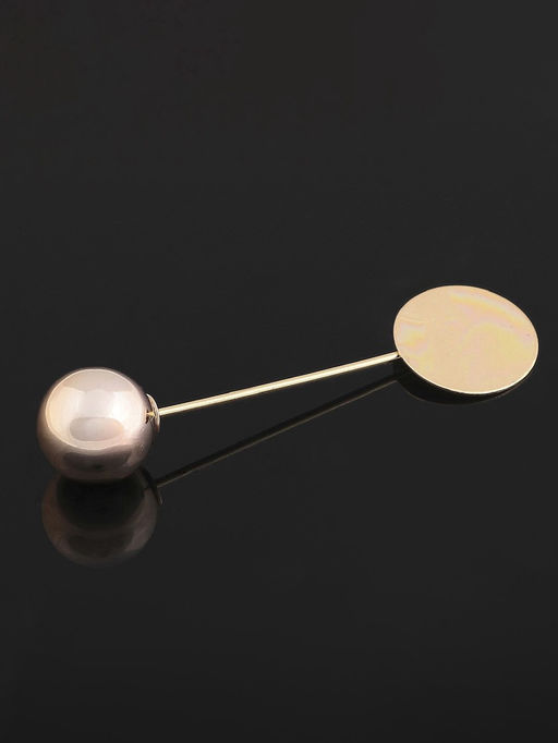 Основа Брошь-игла с шариком d=1.2 см (набор 5 шт.), L=5 см, площадка 1.5 см, цвет золото