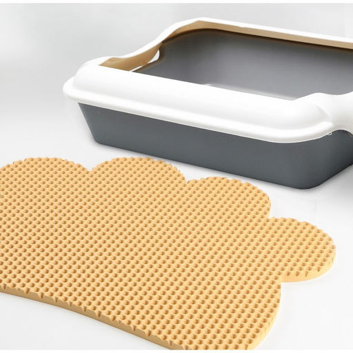 Коврик под миску и лоток Лапка, бежевый, 33,3х42,5 см - Пушистое счастье фото 2