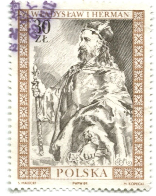 Марка Король Владислав I Герман 1989 год Польша