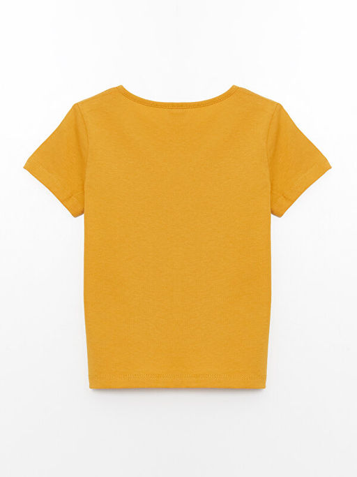 Bisiklet Yaka Bask?l? K?sa Kollu K?z ?ocuk Ti??rt - Waikiki фото 2