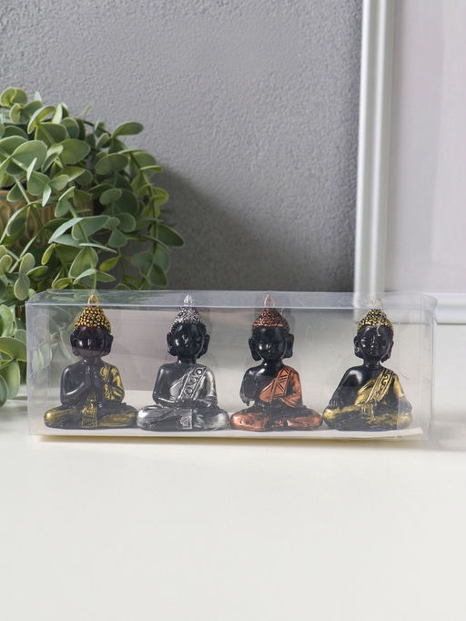 Сувенир полистоун "Будда нарядный" набор 4 шт 2,3х4,5х6 см