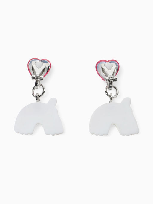 Серьги-клипсы детские Выбражулька «Радуга с бабочкой», с сердцем кристалл, цветные