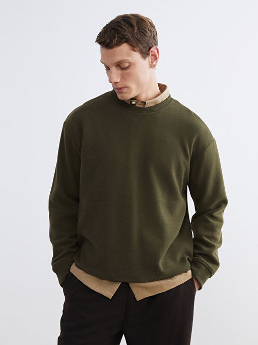 Bisiklet Yaka Erkek Sweatshirt