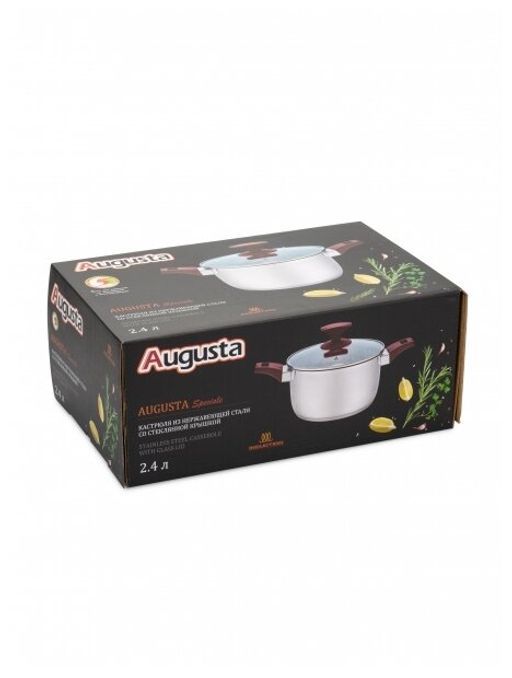 Кастрюля с крышкой AUGUSTA SPECIALE 18х10.5см 2.4л - Attribute фото 3